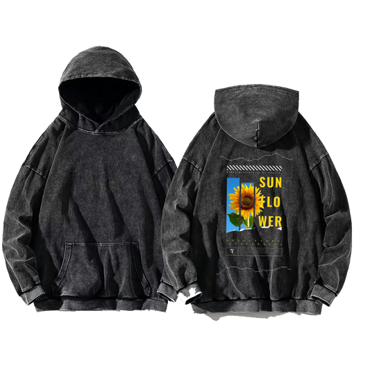 SUNFLOWER Back text oversize hoodie Washed back 38