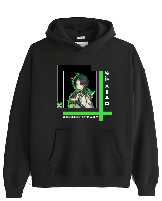 Genshin Impact Xiao Over Size hoodie Black 38