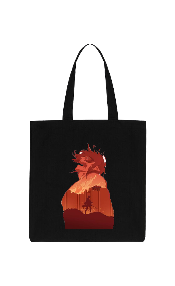 Anime Attack on titan shingeki no kyojin Aot Black tote bag 39