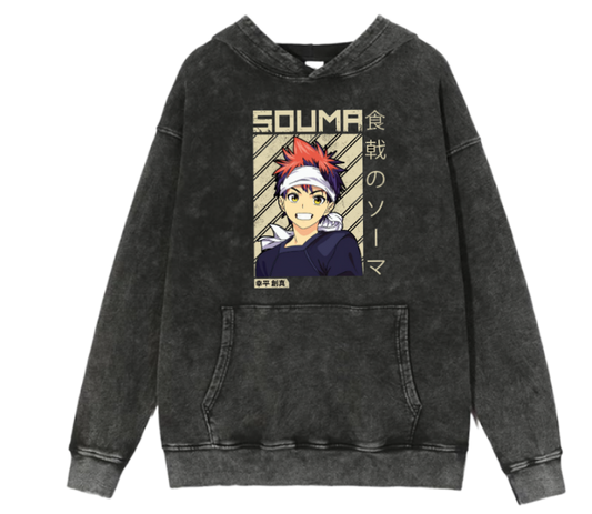 Shokugeki no Soma Sōma Yukihira Over Size hoodie Washed 1