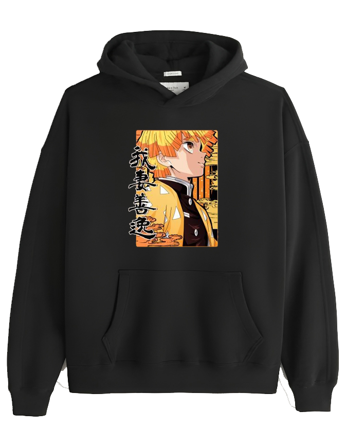 Anime Demon slayer nezuko tanjiro Oversize Hoodie Black 93