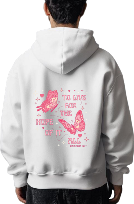 butterflies Oversize Hoodie White Back 39