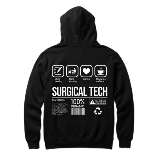 SURGICAL TECH Back text oversize hoodie back 39