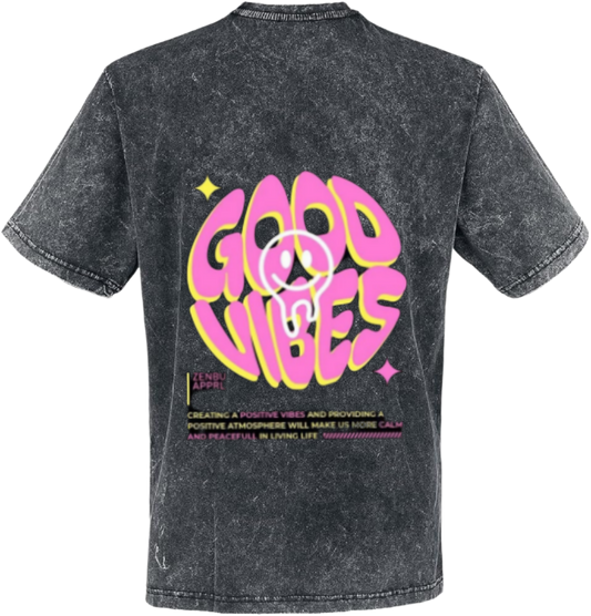 Good Vibes t- shirt One Size Washed Back 39