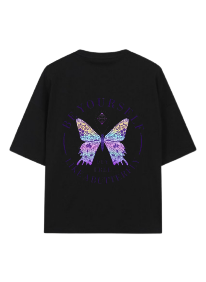 butterflies t- shirt Black Back 39