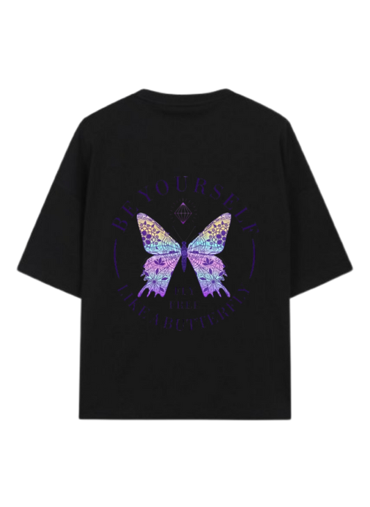 butterflies t- shirt Black Back 39