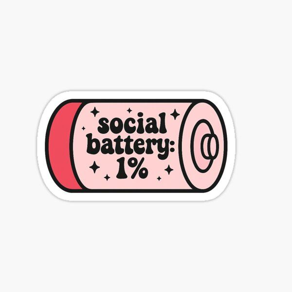 Sticker social battery: 1% 39