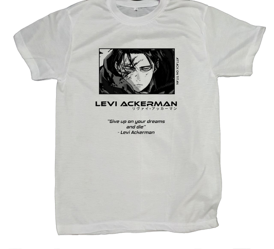 Anime Attack on titan shingeki no kyojin eren levi mikasa  Aot white fit t- shirt 39
