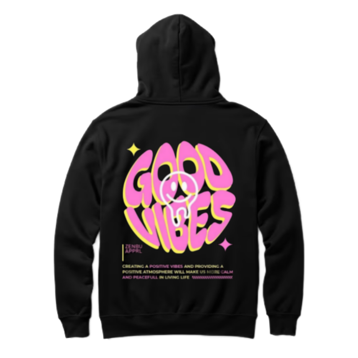 Good Vibes One Size hoodie Black Back 39