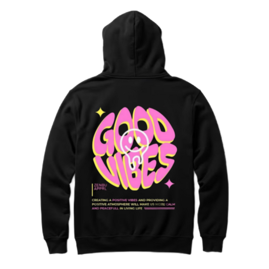 Good Vibes One Size hoodie Black Back 39