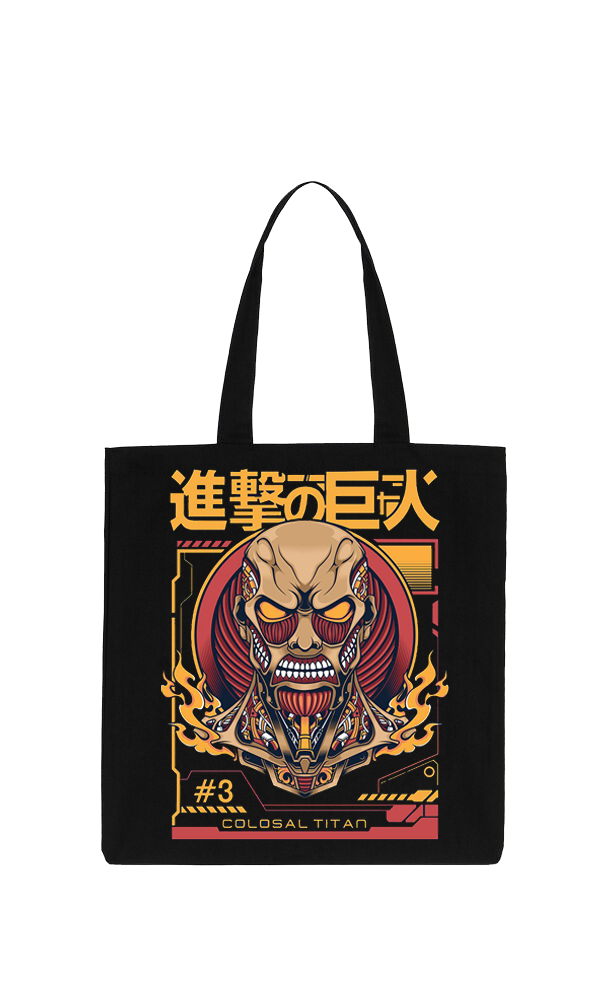 Anime Attack on titan shingeki no kyojin Aot Black tote bag 38
