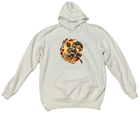 Anime Attack on titan shingeki no kyojin eren levi mikasa Aot White Oversize HOODIE 39