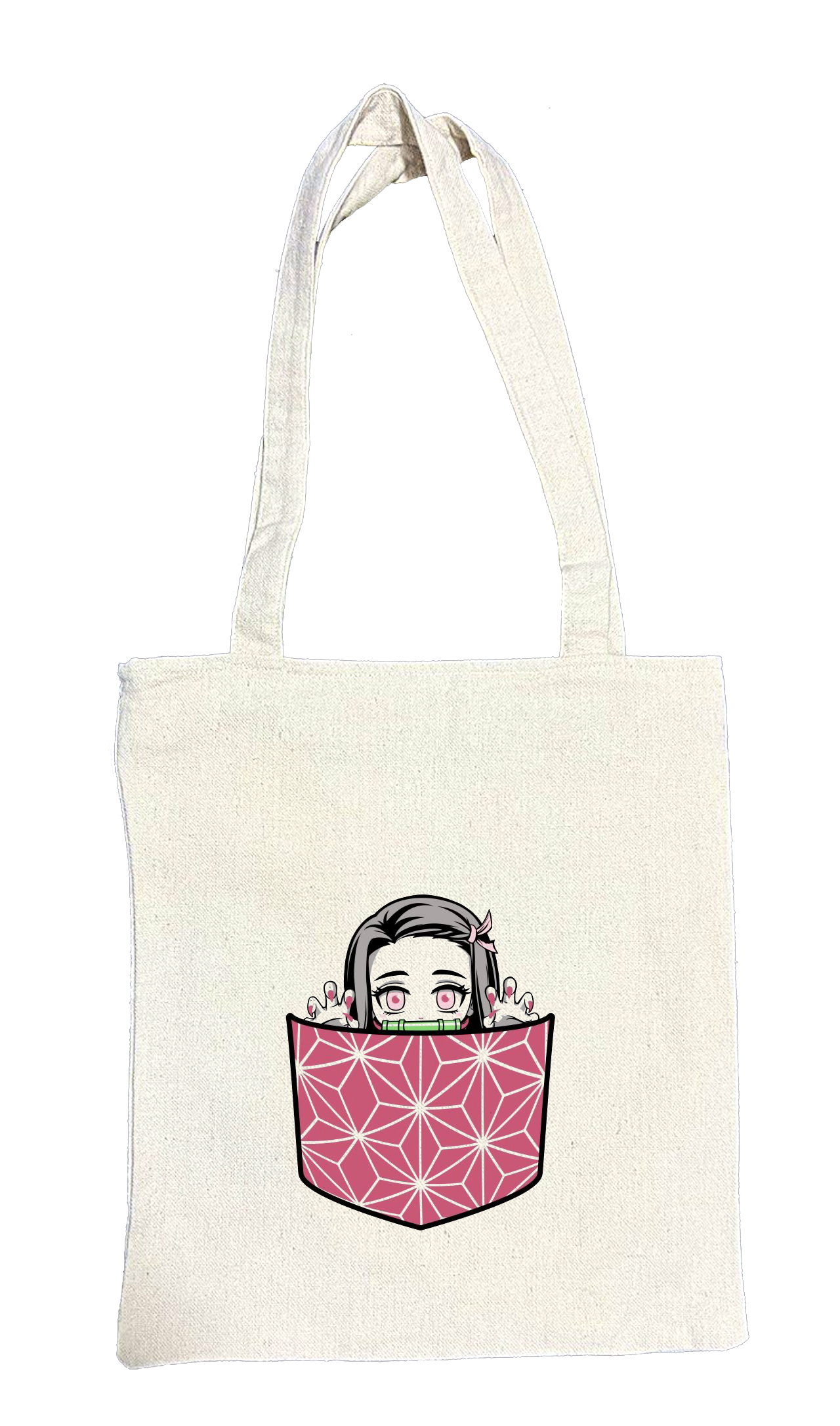 Anime Demon slayer nezuko tanjiro tote bag Beige 39