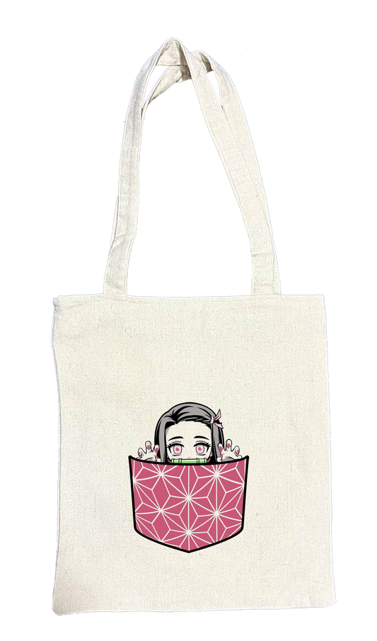 Anime Demon slayer nezuko tanjiro tote bag Beige 39