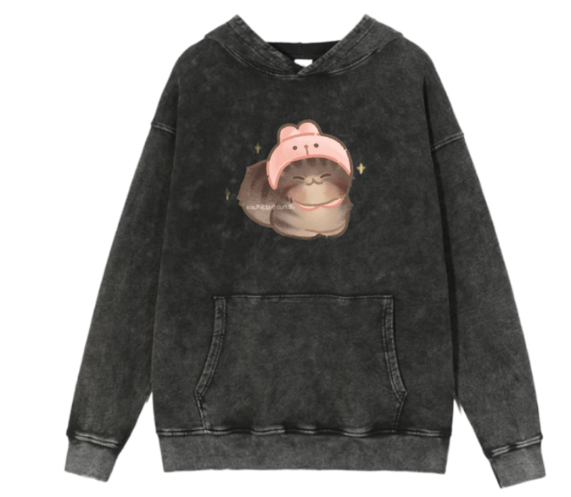 cat Oversize Hoodie Washed 39
