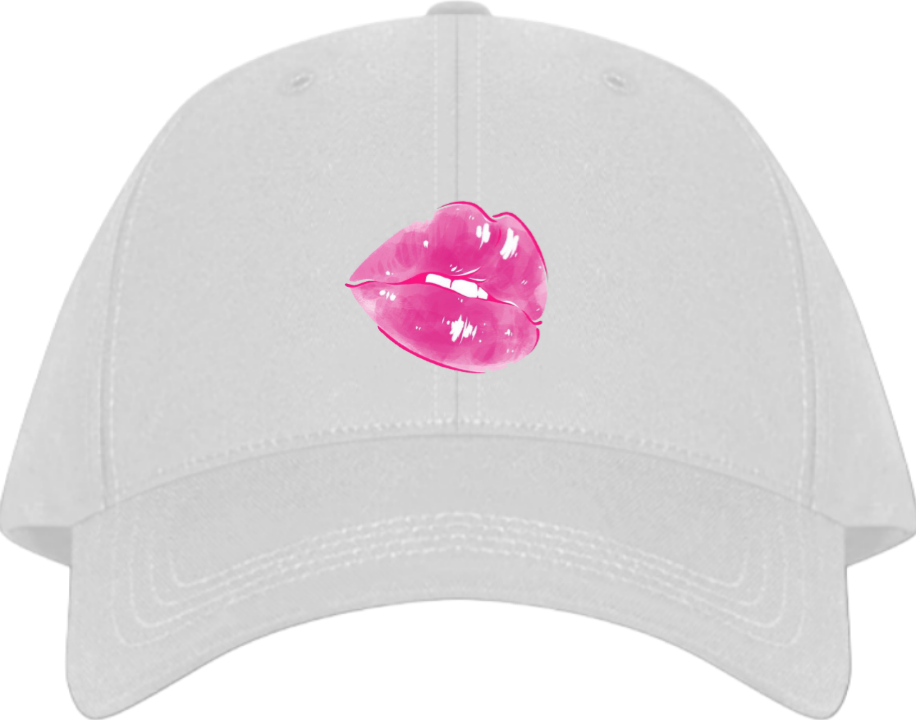 Baseball cap White Pink Glossy Lips 36