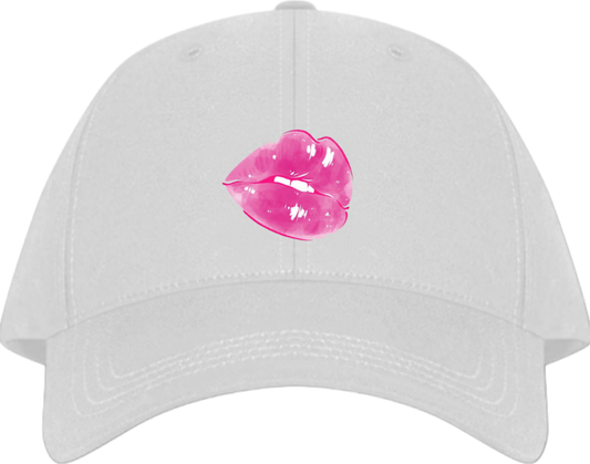 Baseball cap White Pink Glossy Lips 36