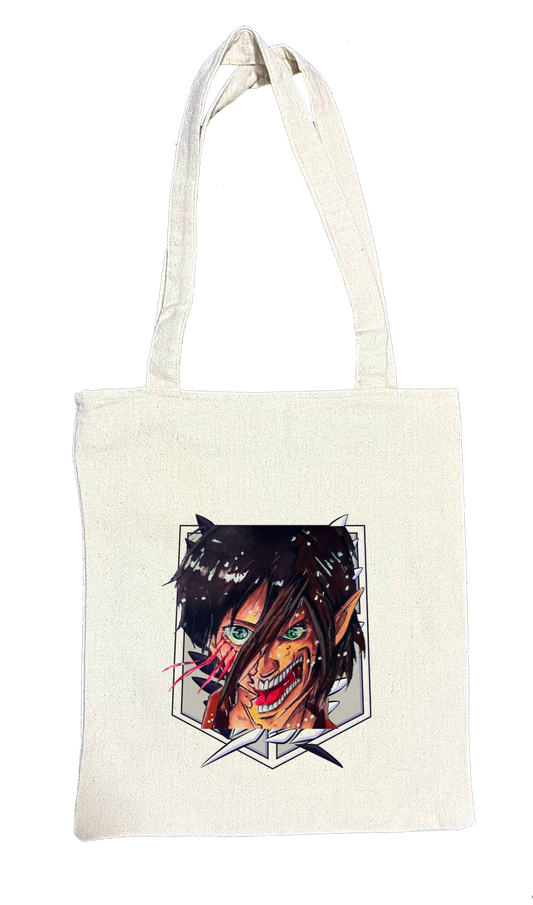 Anime Attack on titan shingeki no kyojin Aot biege tote bag 38