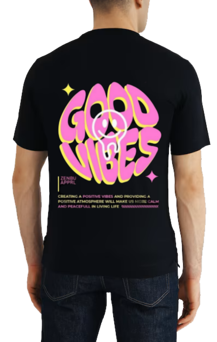 Good Vibes t- shirt One Size Black back 39