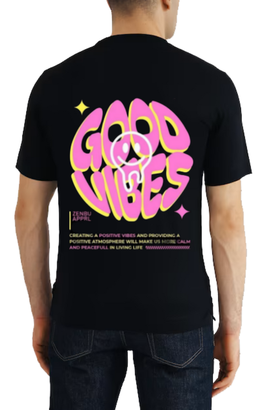 Good Vibes t- shirt One Size Black back 39