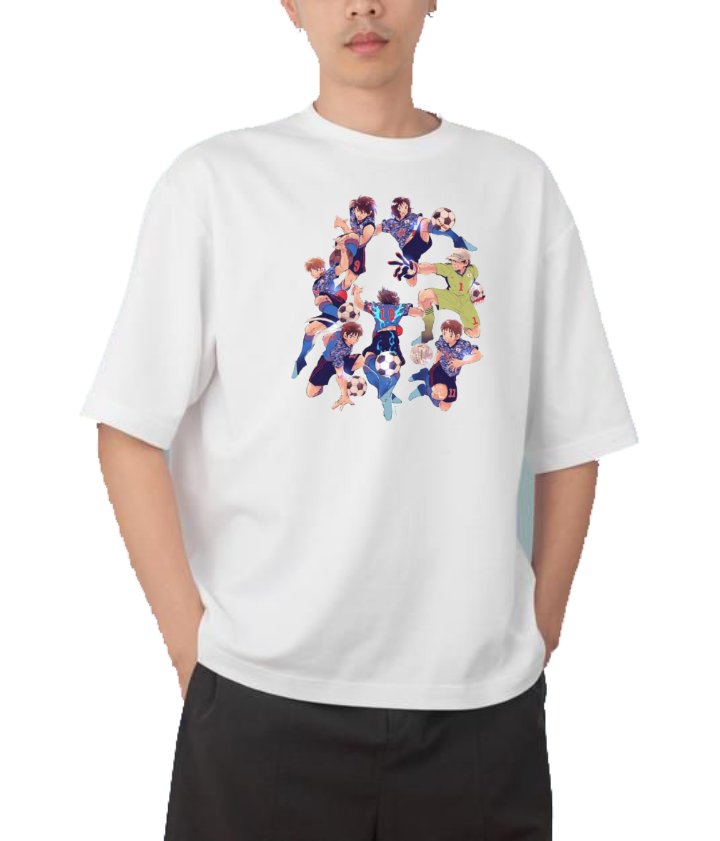 Captain Tsubasa t- shirt Over Size White 3