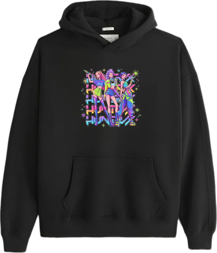 Hunterix kpop Oversize  Hoodie Black 3