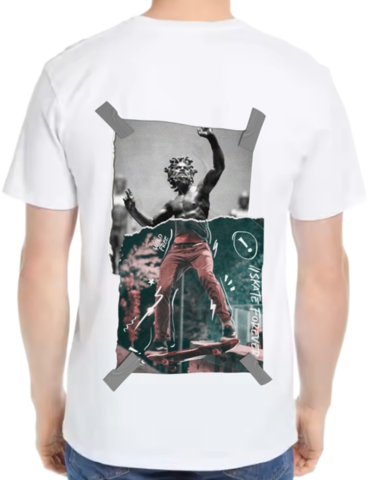 Zeus Skate t- shirt One Size White back 3