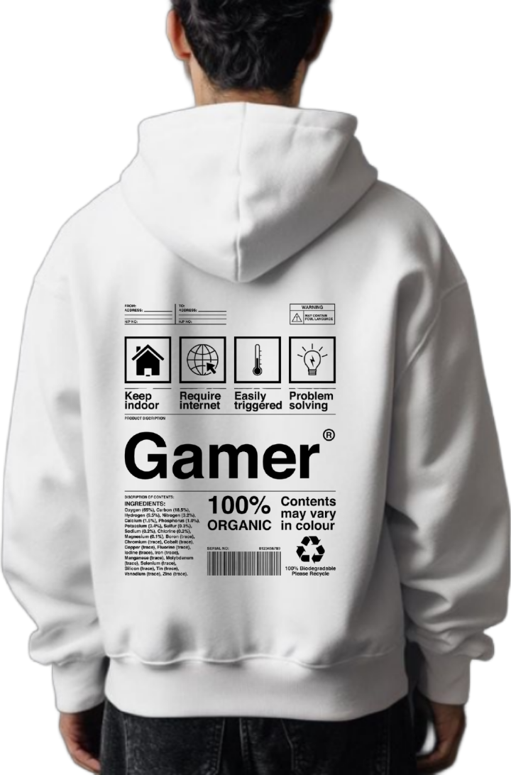 Keep indoor Back text oversize hoodie White back 3