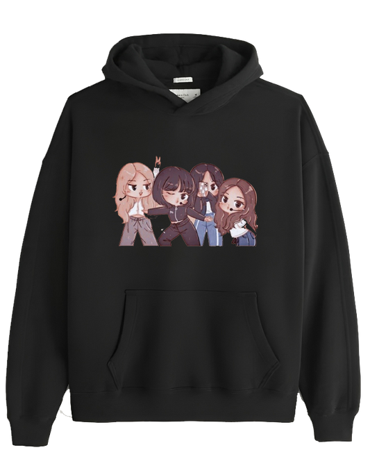 Black pink One Size hoodie Black 3