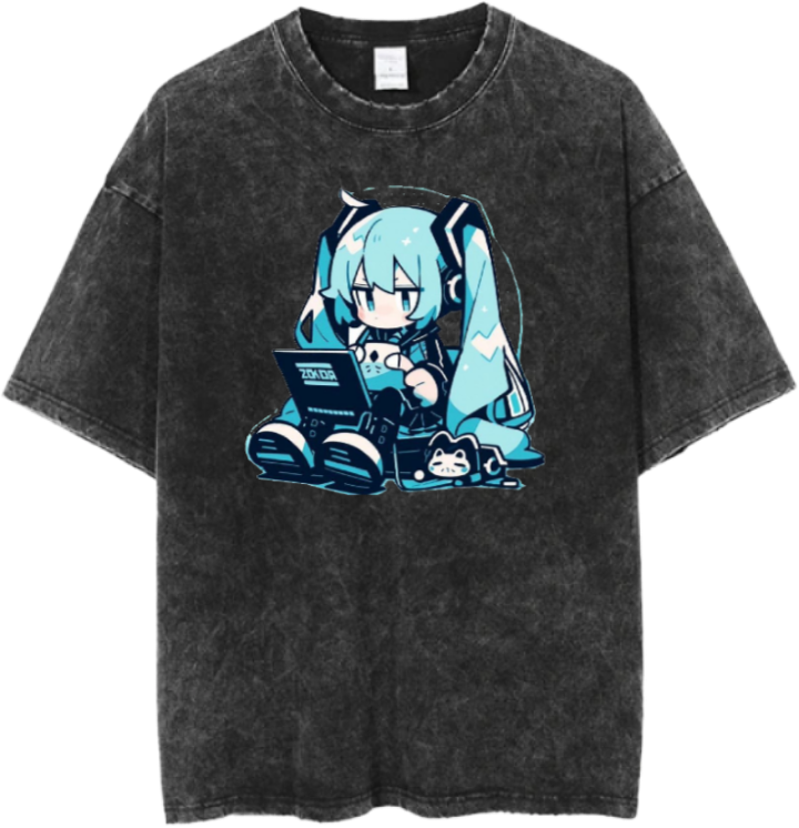Hatsune Miku t- shirt One Size Washed 3
