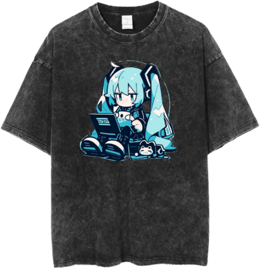 Hatsune Miku t- shirt One Size Washed 3