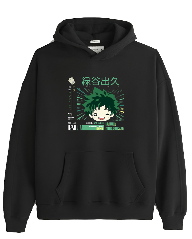 Boku no hero academy bnha One Size hoodie Black 3
