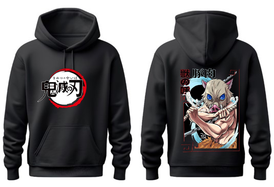 Anime Demon slayer nezuko tanjiro Oversize Hoodie Black 3