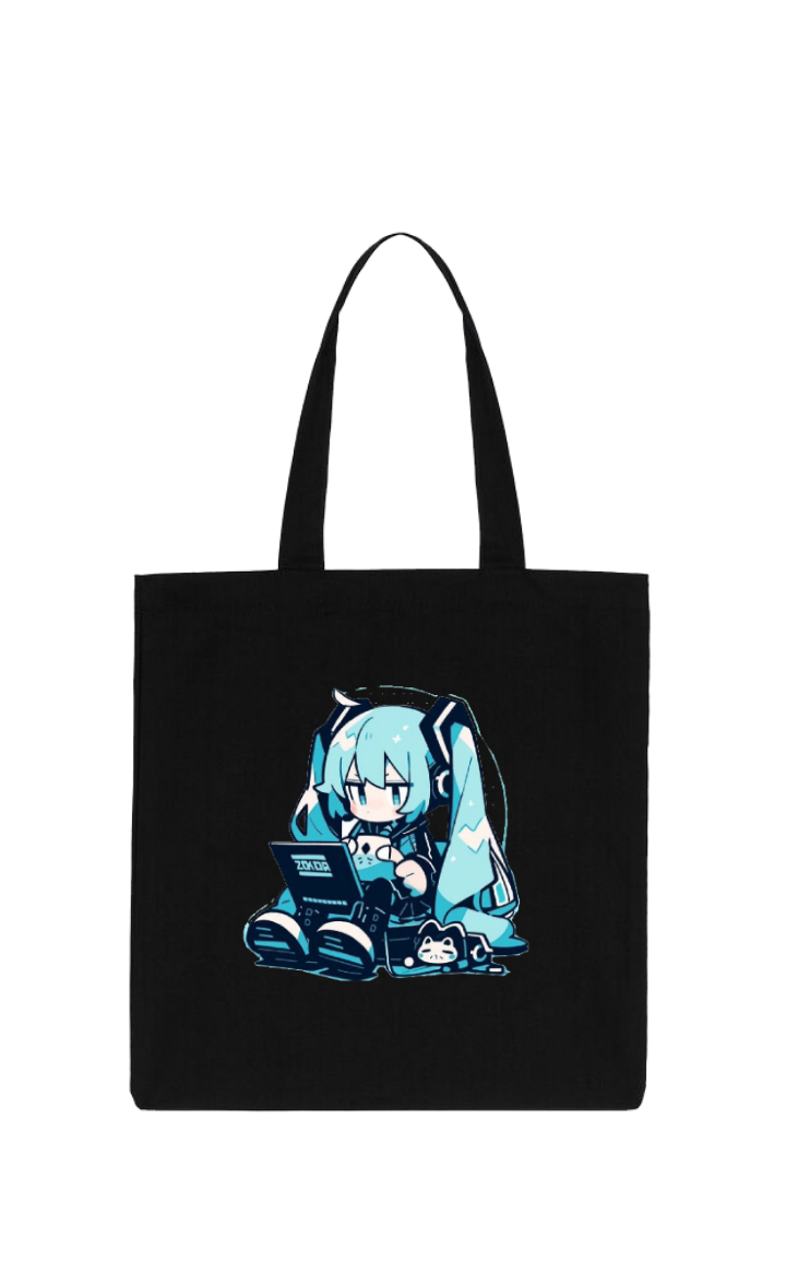 Hatsune Miku tote bag Black 3