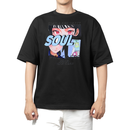 RANDOM ANIME GIRL  t- shirt Black 4