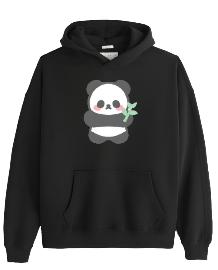 PANDA Oversize Hoodie Black 3