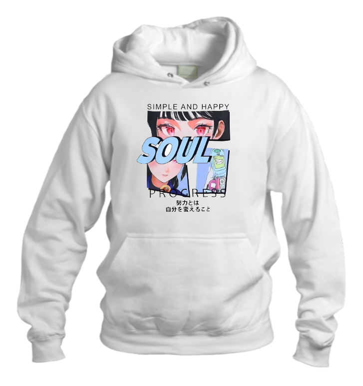RANDOM ANIME GIRL Oversize  Hoodie White 3