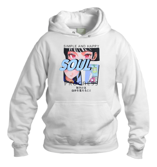 RANDOM ANIME GIRL Oversize  Hoodie White 3