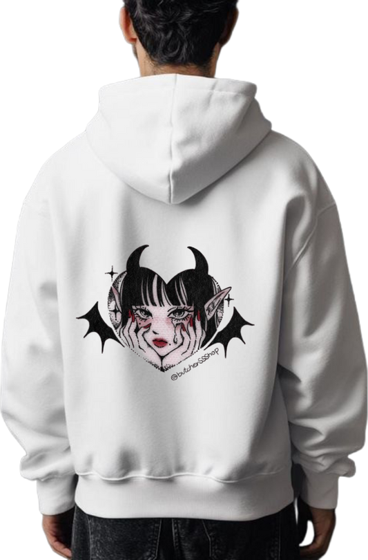 The Devil's Girl One Size hoodie White Back 3