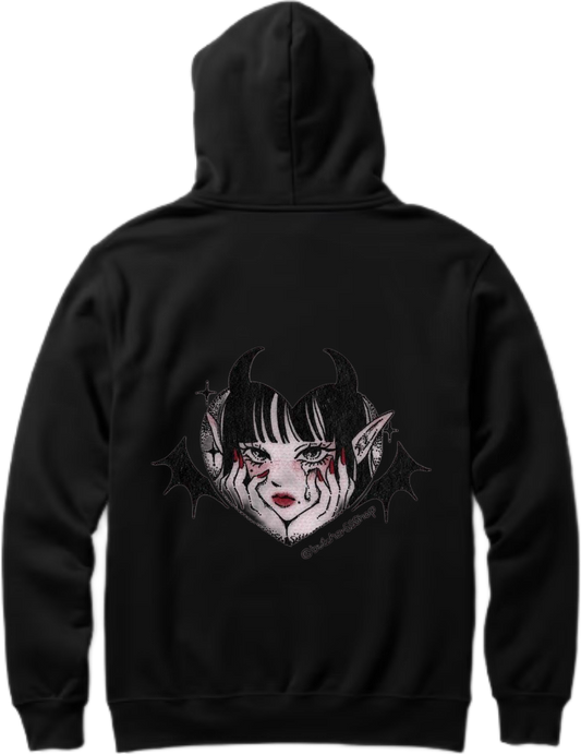 Vampire Girl One Size hoodie Black Back 3