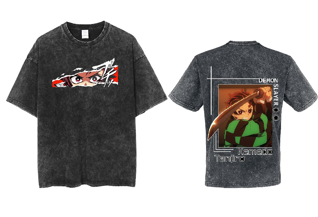 Anime Demon slayer nezuko tanjiro  One Size t- shirt Washed 3