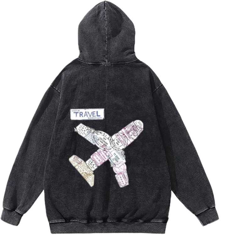 travel travellar Oversize Hoodie Washed gray Back 3
