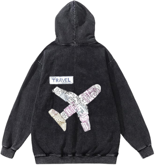 travel travellar Oversize Hoodie Washed gray Back 3