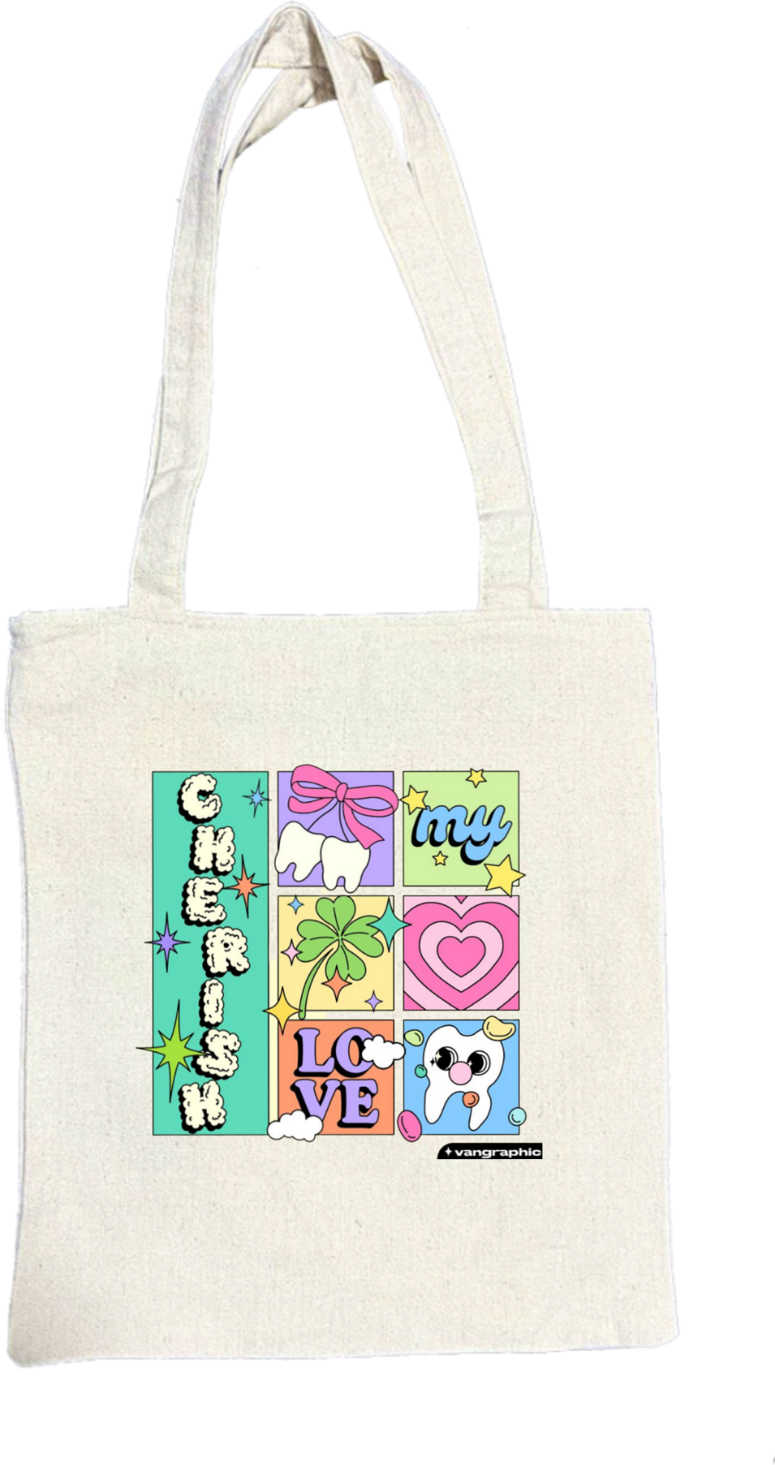Cherish My Love tote bag beige 3