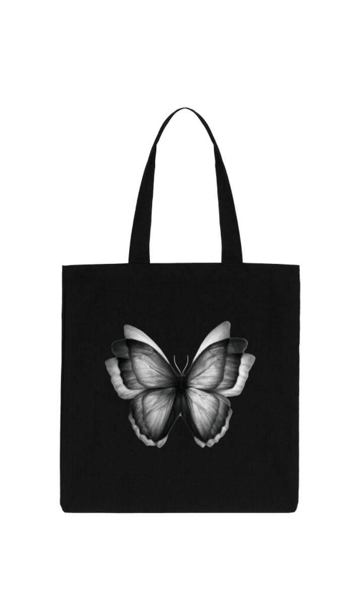 Butterfly tote bag Black 3