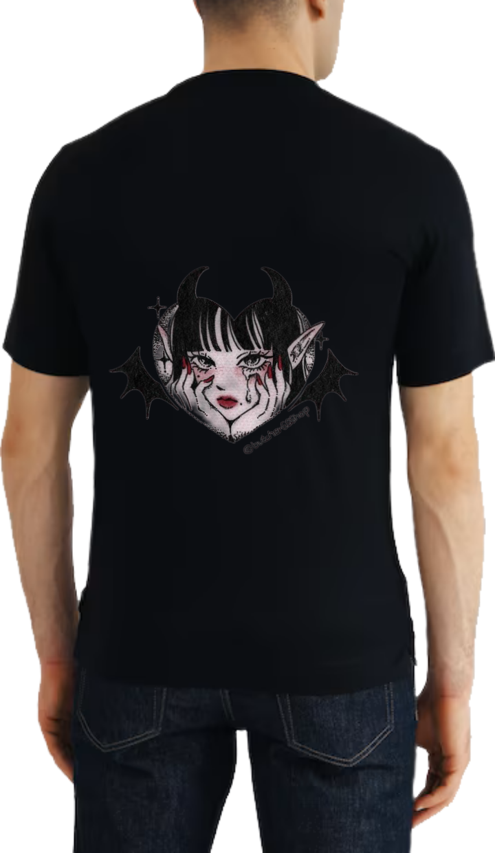 Devil's horns t- shirt One Size Black back 3