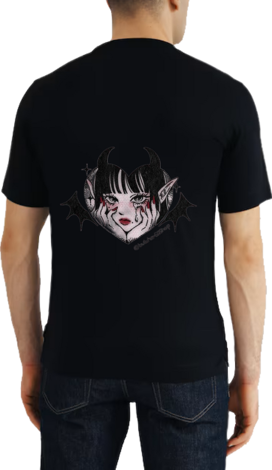Devil's horns t- shirt One Size Black back 3