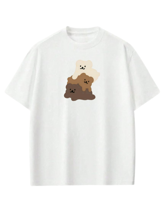 bear t- shirt White  3