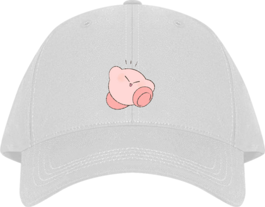 Cute Anime Kirby Baseball Cap, Kawaii Pink Character White Dad Hat, Adjustable Y2K Streetwear Sun Cap for Women and Men 3