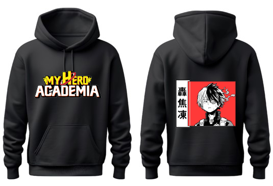 bnha  boku no hero academy One Size hoodie Black Back 3
